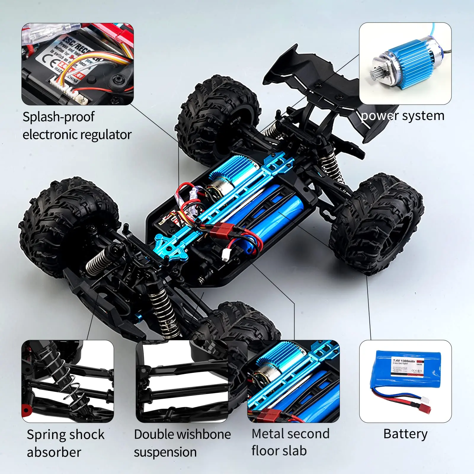 Camión todoterreno RC escala 1:16, 50 km/h: perfecto para niños