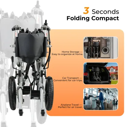 Silla de ruedas eléctrica Zygenair: ligera y plegable.