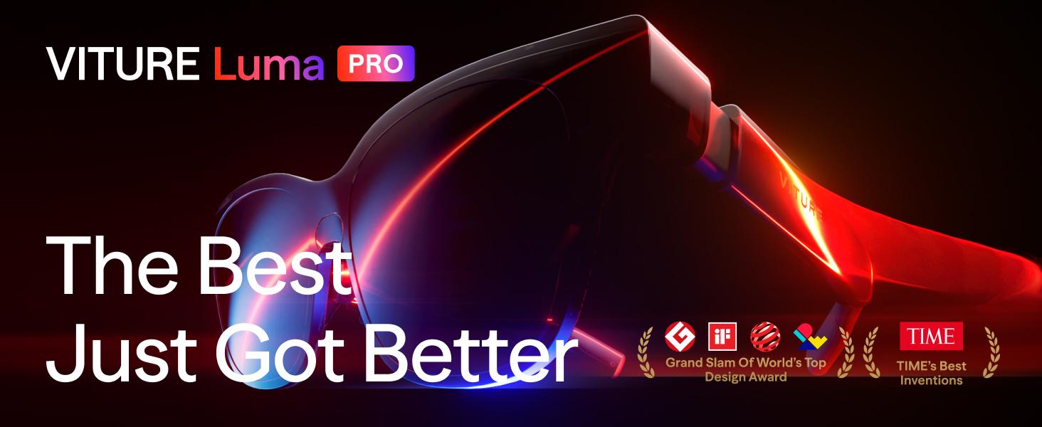 VITURE Luma Pro XR Glasses, Smart Glasses&mdash; 152&rdquo; Crystal-Clear 1200p Display, 1000 Nits Brightness, Works with iPhone 16/15, Android, Mac, PC, Switch 2, PS5 & Steam Deck