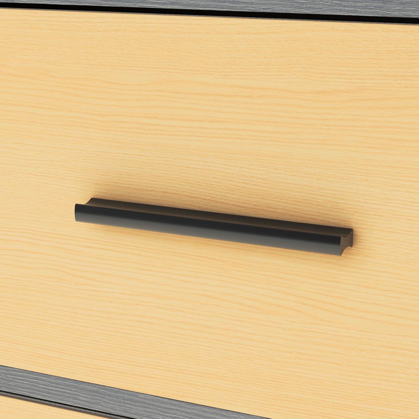 MU:4LIFE Cómoda Elegancia De 6 Cajones, Almacenamiento para Hogar Y Oficina, Organizador Cajonera De Estructura Madera y Cajones De Tela No Tejida y Cubiertas De MDF (Negro y Madera, 6 Cajones)