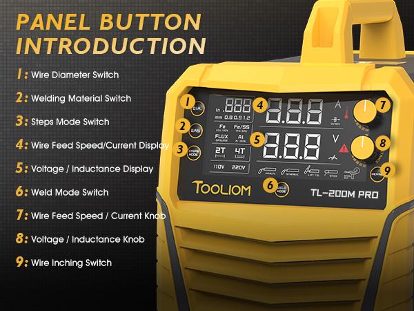 [fathersdaygift] TOOLIOM 200A Aluminum MIG Welder, 5-in-1 MIG/Flux MIG/Lift TIG/Stick/Spool Gun, 110/220V Dual Voltage Multifunctional Welding Machine