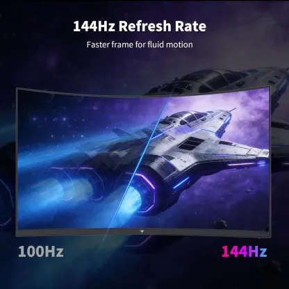 Monitor gaming curvo VA KTC de 27" (2560x1440), curvatura 1500R, tasa de refresco de 144 Hz/120 Hz, HDR400 (400 nits), Adaptive Sync, 2x HDMI 2.0, DP 1.4, montaje VESA 100x100, modelo H27S5C.
