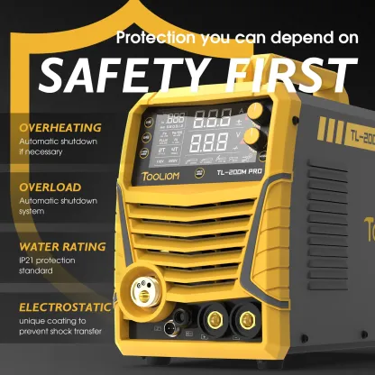 [fathersdaygift] TOOLIOM 200A Aluminum MIG Welder, 5-in-1 MIG/Flux MIG/Lift TIG/Stick/Spool Gun, 110/220V Dual Voltage Multifunctional Welding Machine