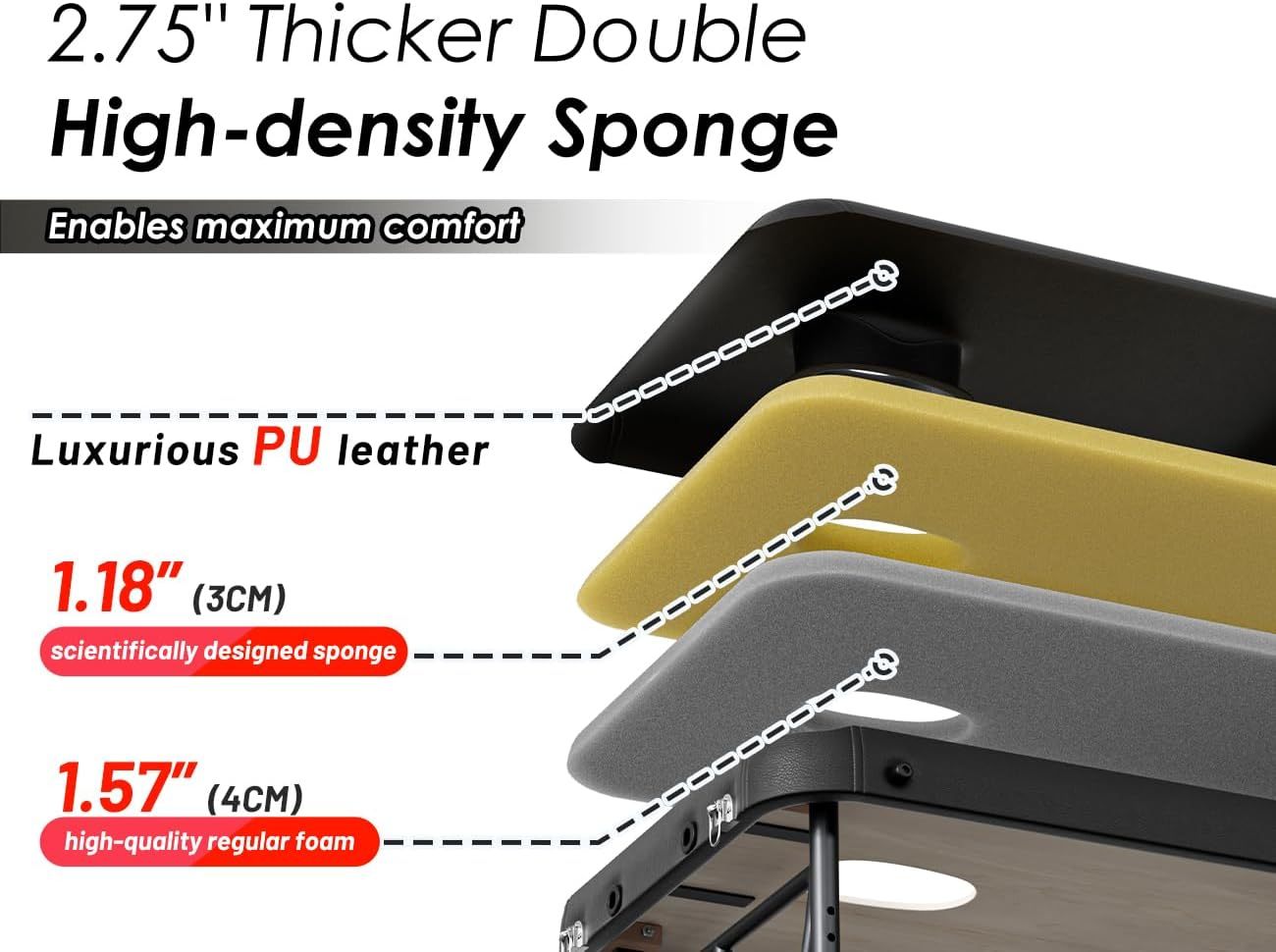 CLORIS - Mesa de masaje profesional de 84 pulgadas, portátil, de aluminio reforzado, con capacidad para hasta 1000 libras, 2 plegables, ligeras, para spa, salón, tatuaje, cama de masaje, altura