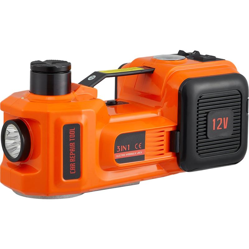 Gato eléctrico para coche, gato hidráulico de 5 toneladas/11023 libras con llave de impacto eléctrica, elevador portátil para coche con bomba de inflado integrada y luz LED para cambio de neumáticos, reparación en garaje de SUV, monovolúmenes, sedanes y c