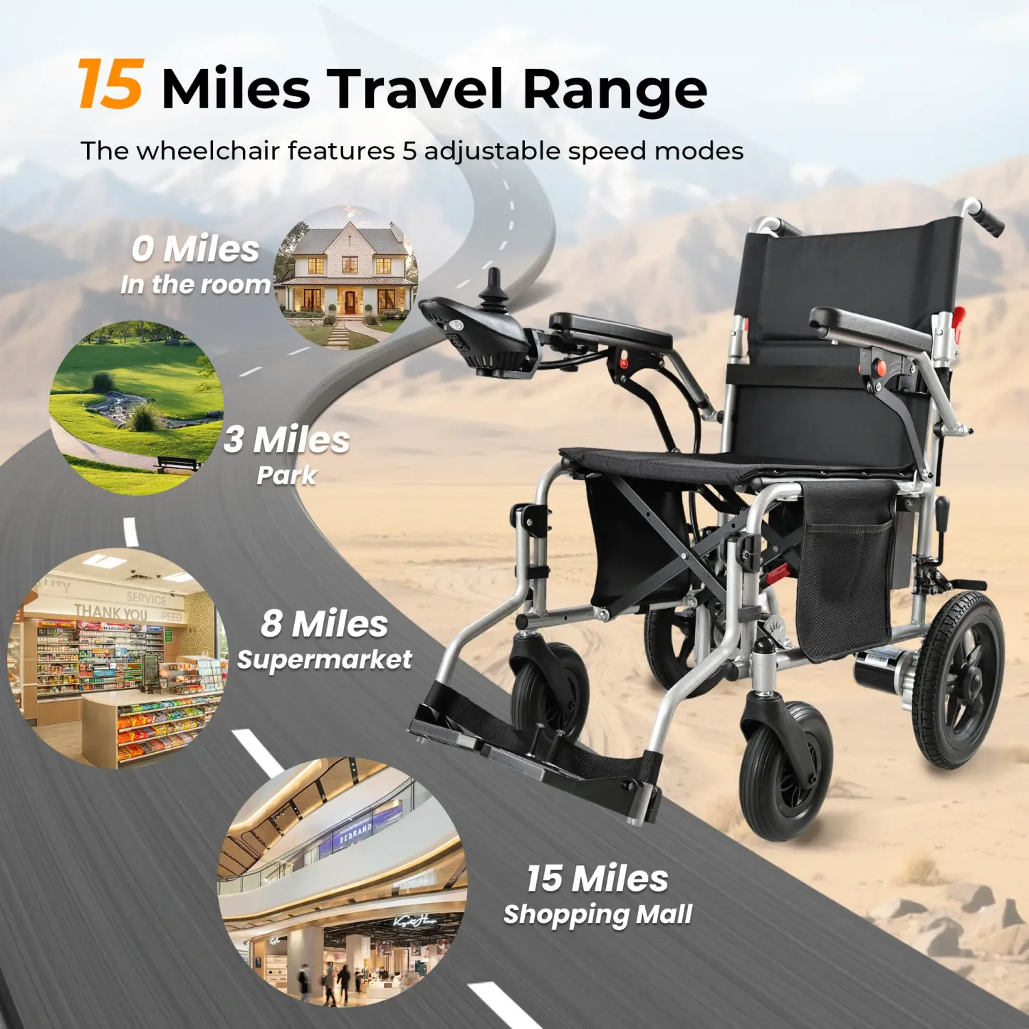 Silla de ruedas eléctrica Zygenair: ligera y plegable.