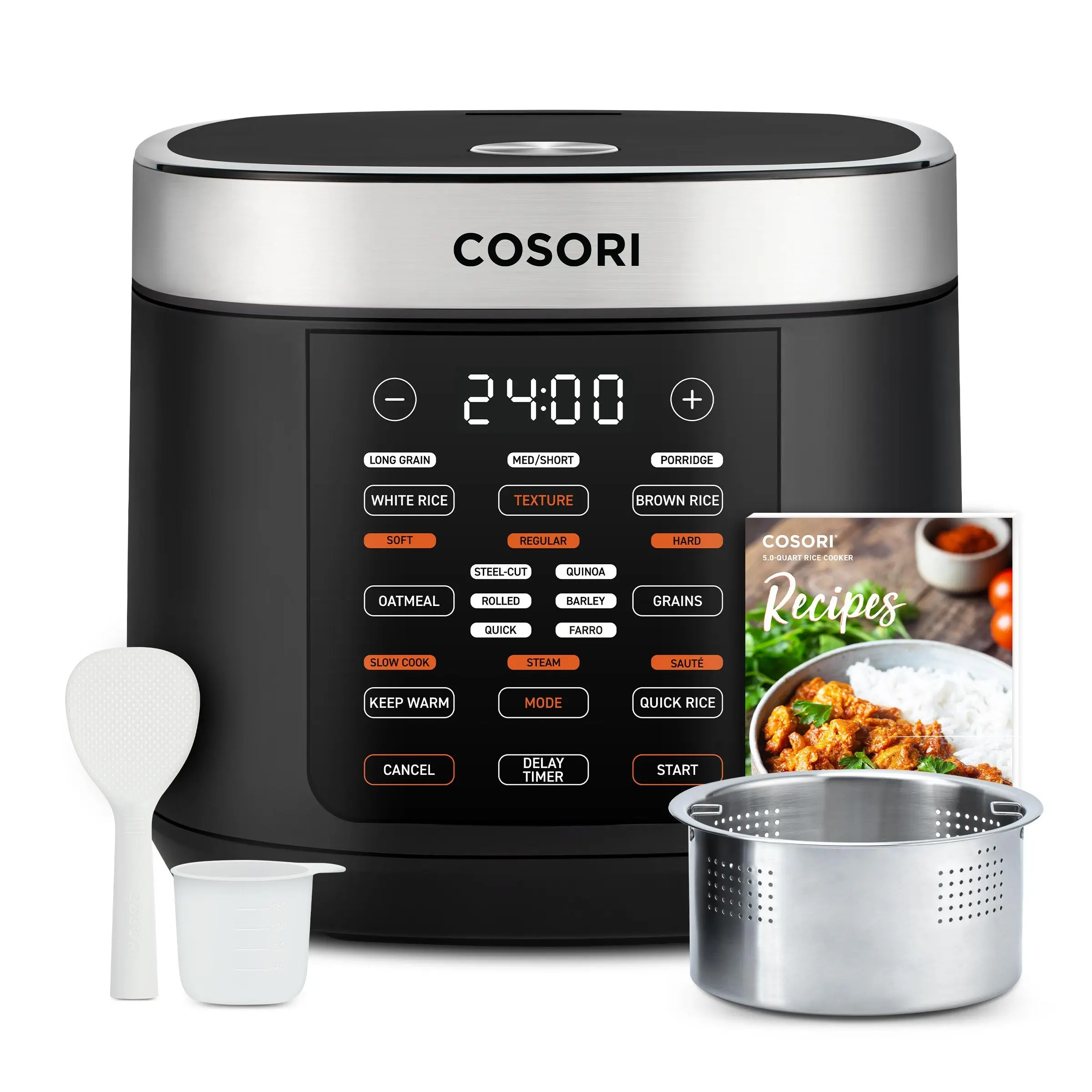 Olla arrocera COSORI 18 en 1 de 5 Qt con tecnología Fuzzy Logic y recetas