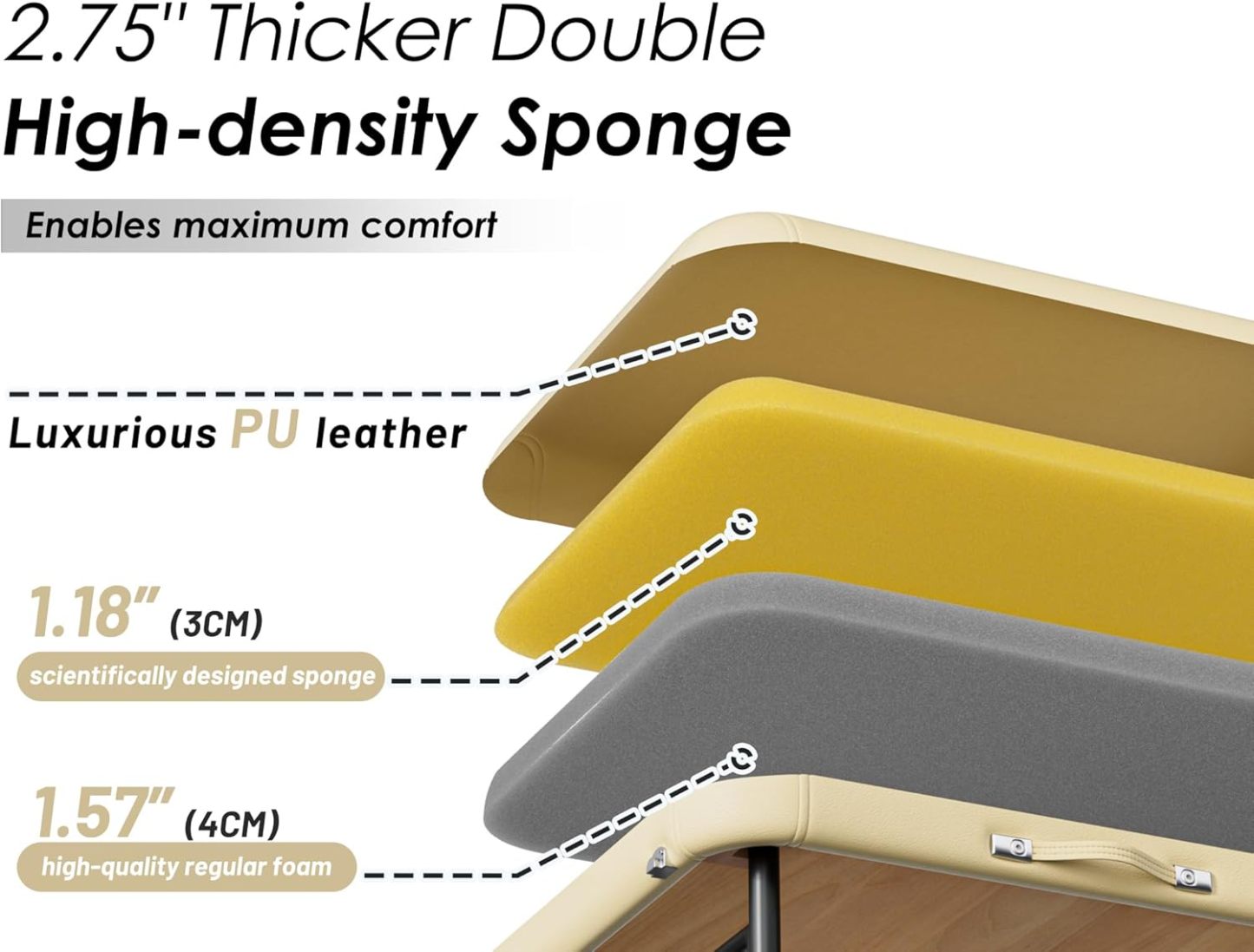 CLORIS - Mesa de masaje profesional de 84 pulgadas, portátil, de aluminio reforzado, con capacidad para hasta 1000 libras, 2 plegables, ligeras, para spa, salón, tatuaje, cama de masaje, altura