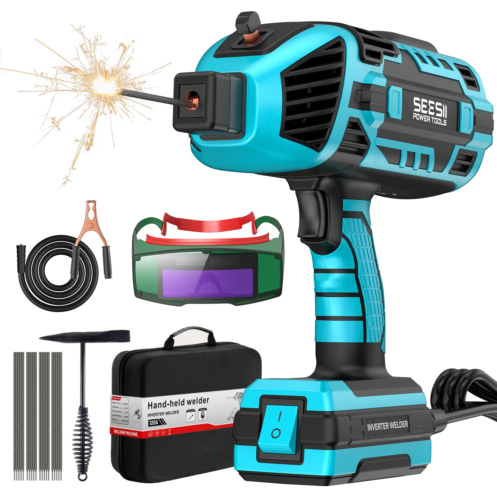 Soldadora portátil Seesii 110V 120A Máquina de soldadura por arco portátil