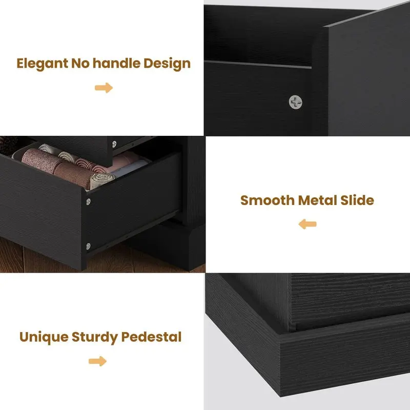 Cómoda doble moderna Sikaic de 8 cajones - Diseño sin tiradores