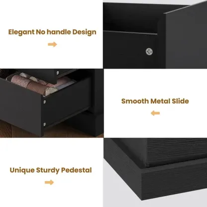 Cómoda doble moderna Sikaic de 8 cajones - Diseño sin tiradores