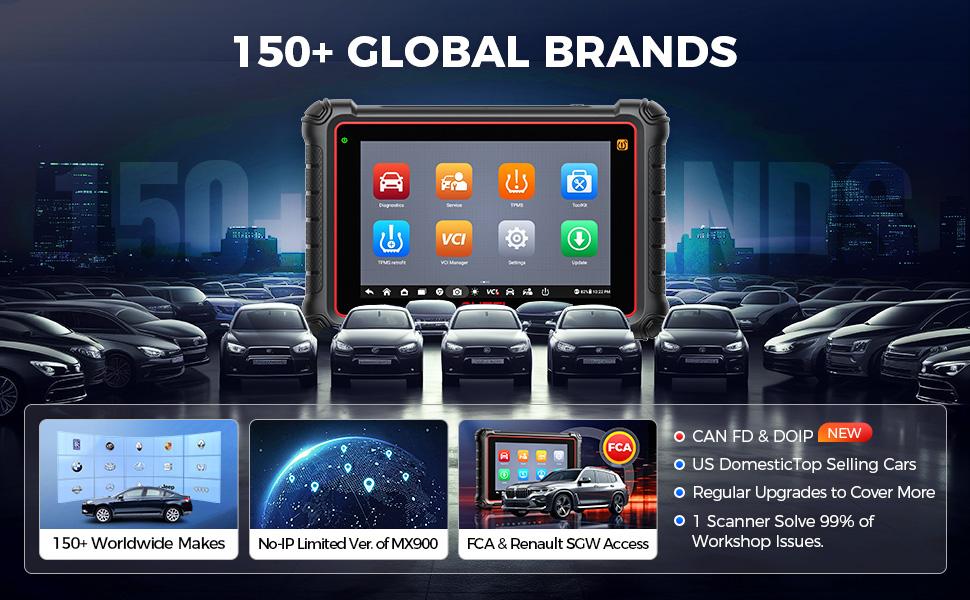 Autel Scanner MaxiCOM MK900 Car Diagnostic Scan Tool All System Diagnose, 40+ Service, 3000+ Active Tests, FCA Autoauth & SGW, No-IP Limited,father'sdaygifts