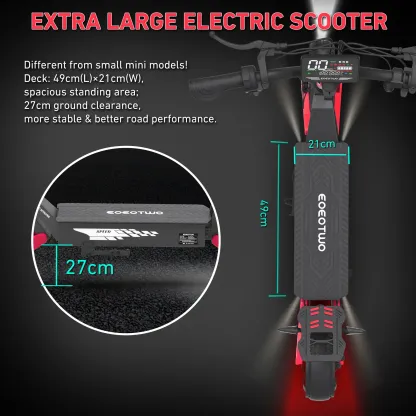 Patinete eléctrico EOEOTWO GT06 con motor de 1200 W y autonomía de 64 km.