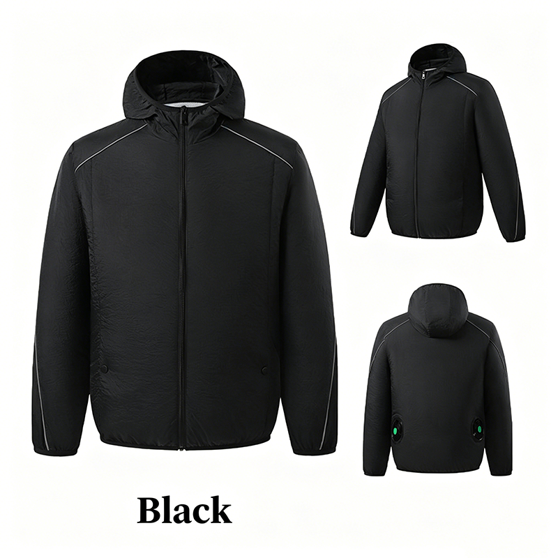 Jacket with Fan Men Hood Long Sleeved