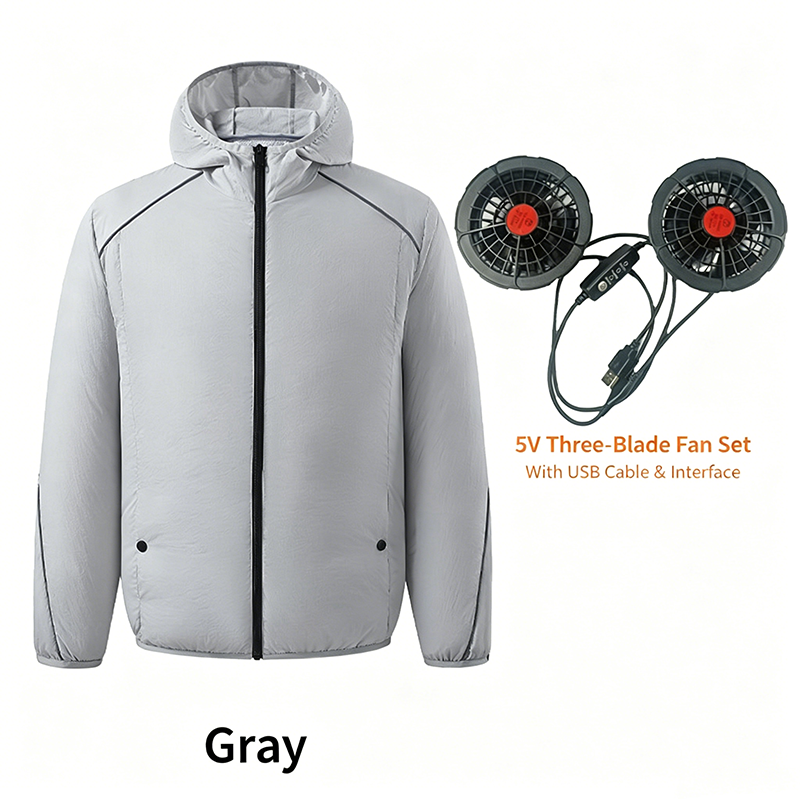 Jacket with Fan Men Hood Long Sleeved