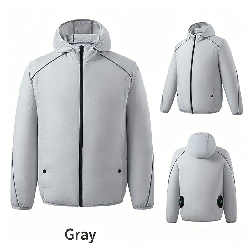 Jacket with Fan Men Hood Long Sleeved