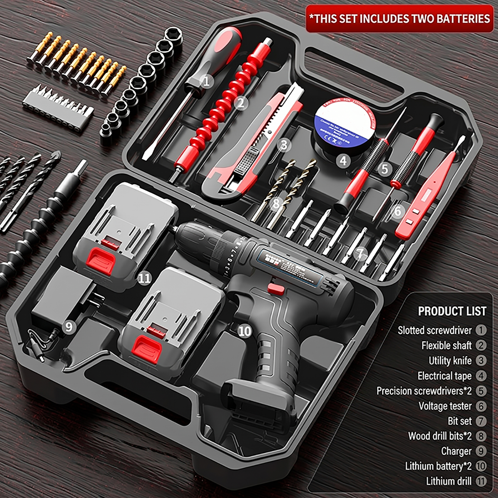 Multifunctional Household Electric Drill And Repair Tool Set