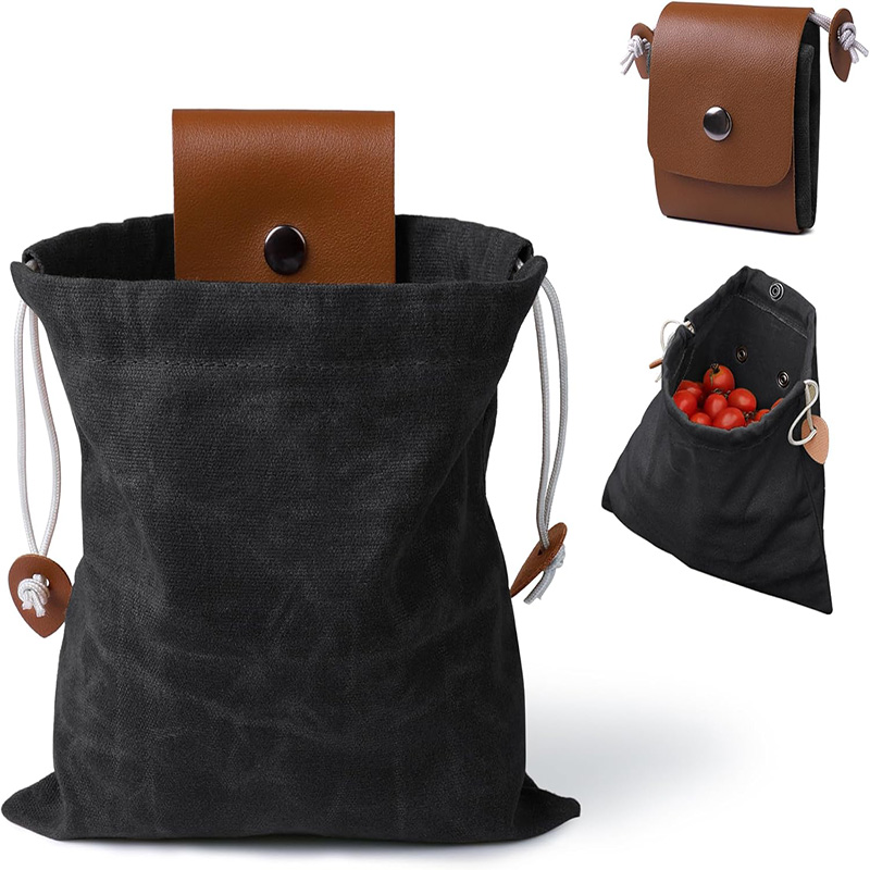 Leather & Waxed Canvas Pouch – Durable, Foldable & Multipurpose Outdoor Carrying Bag