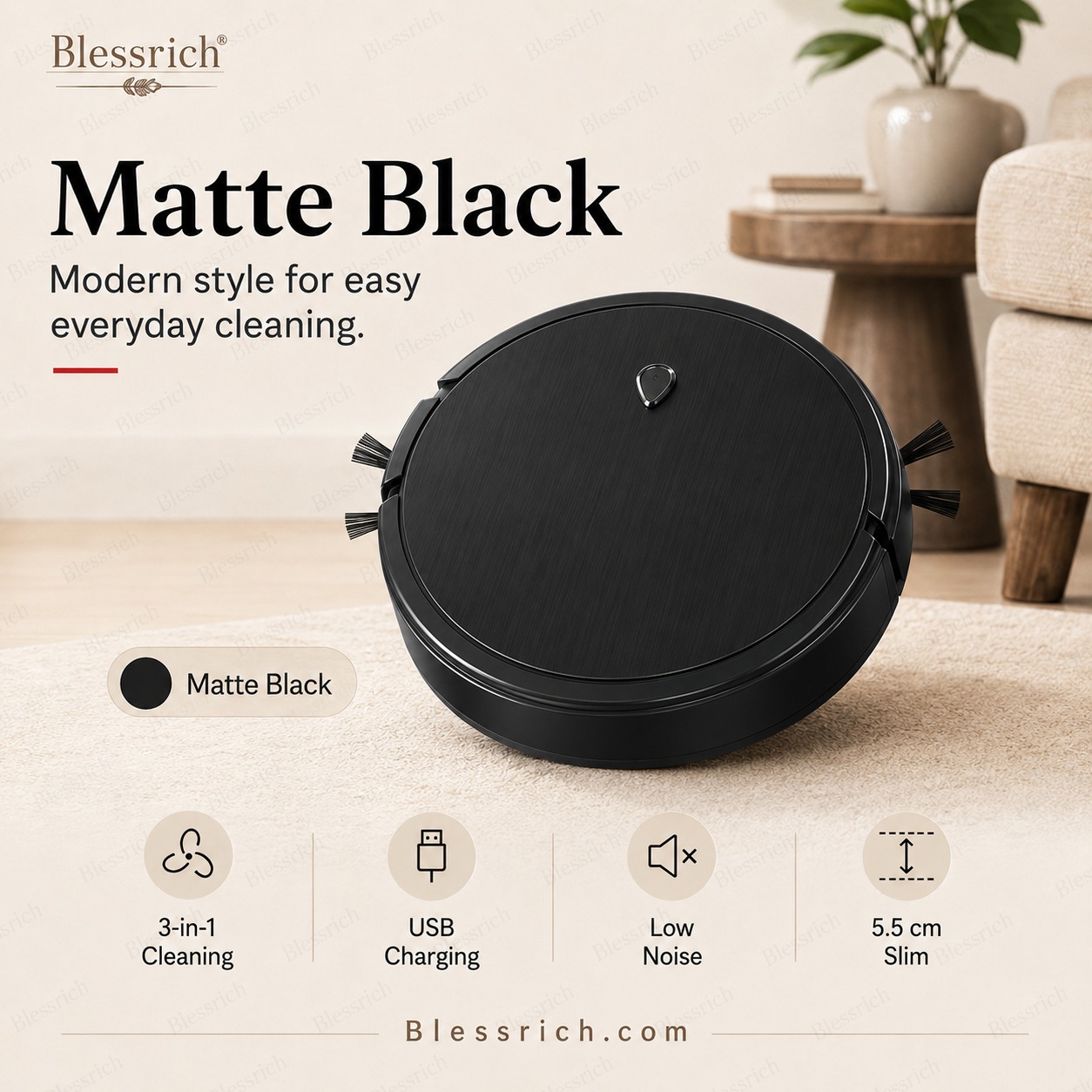 🔥 LAST DAY: 50% OFF 3-in-1 Robot Vacuum Cleaner