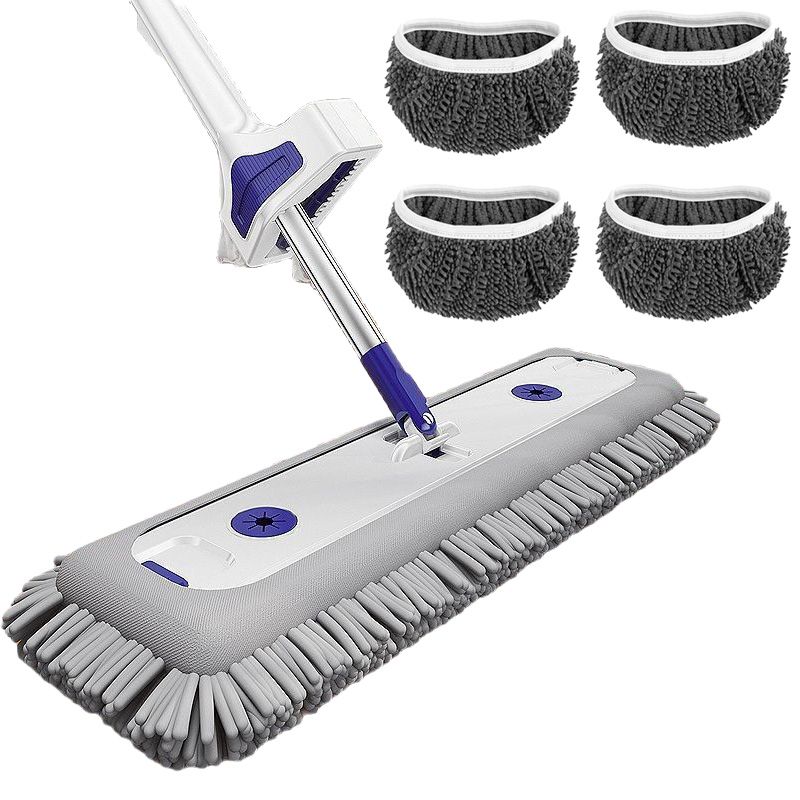 17" Reusable Chenille Mop For Home Use - Suitable For Floor And Wall Cleaning