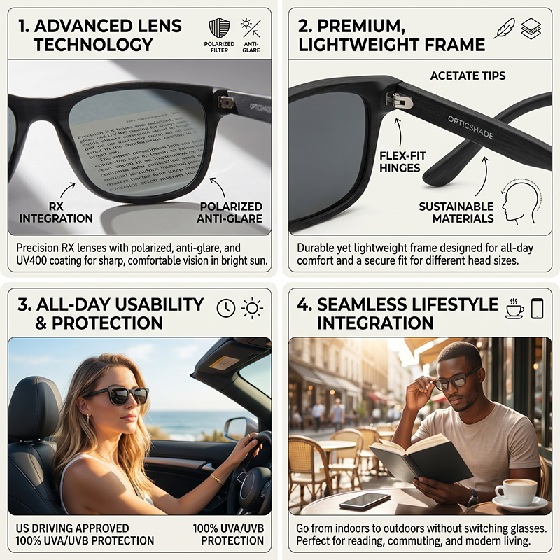 Sunglasses with Prescription Lenses– Lightweight Anti-uv Driving & Outdoor Glasses For Men And Women