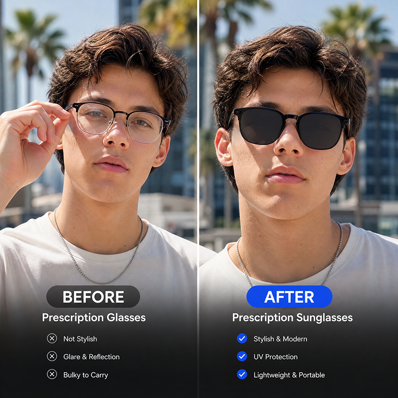Sunglasses with Prescription Lenses– Lightweight Anti-UV Driving & Outdoor Glasses for Men and Women