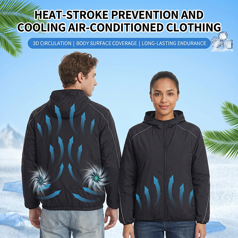 Jacket with Fan Men Hood Long Sleeved