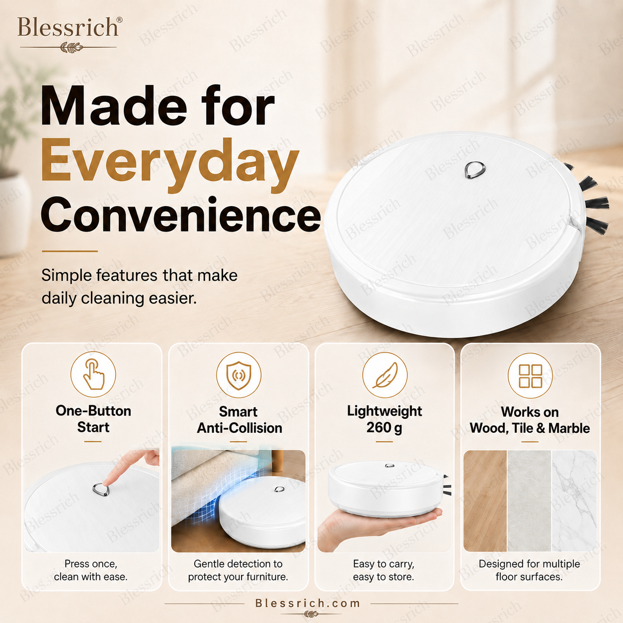 🔥 LAST DAY: 50% OFF 3-in-1 Robot Vacuum Cleaner