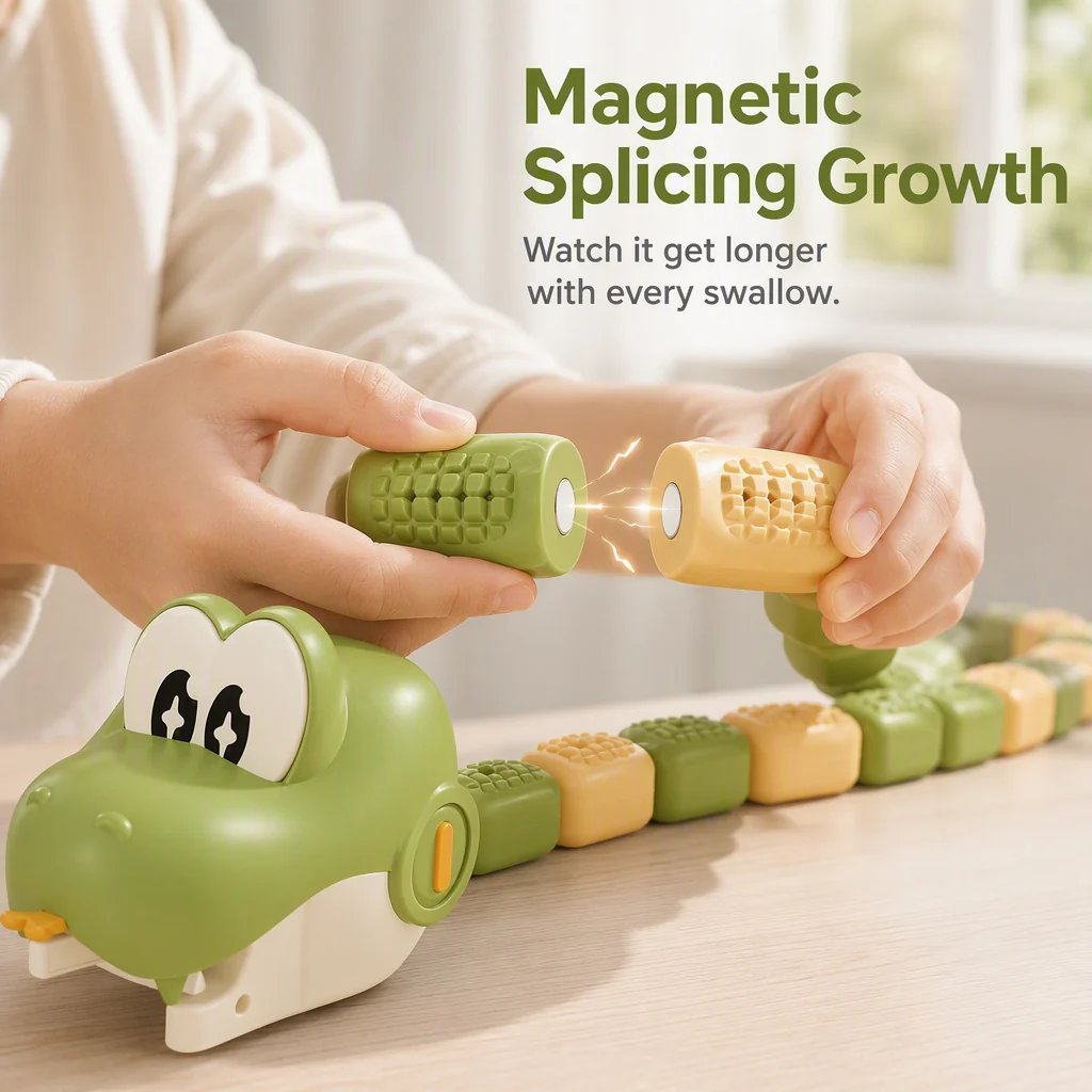 Magnetic splicing body segments on remote control snake
