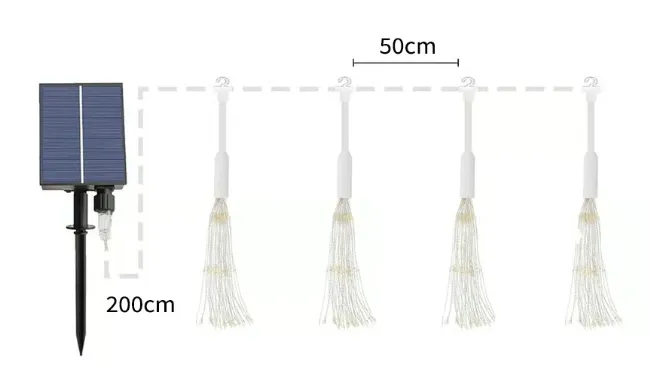 🔥4-Pack Solar Fireworks Lights — 480 LEDs