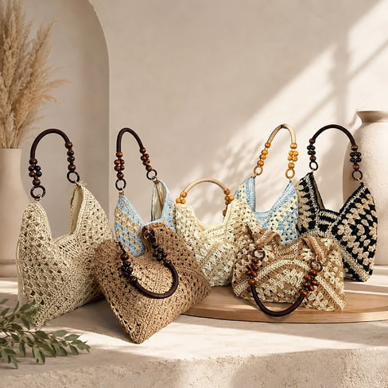 🔥handmade Woven Tote Bag With Inner Pouch
