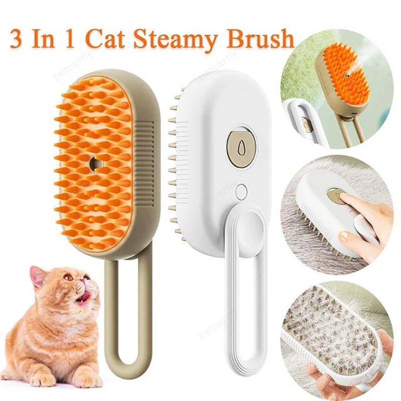 3-in-1 Electric Pet Steam Brush