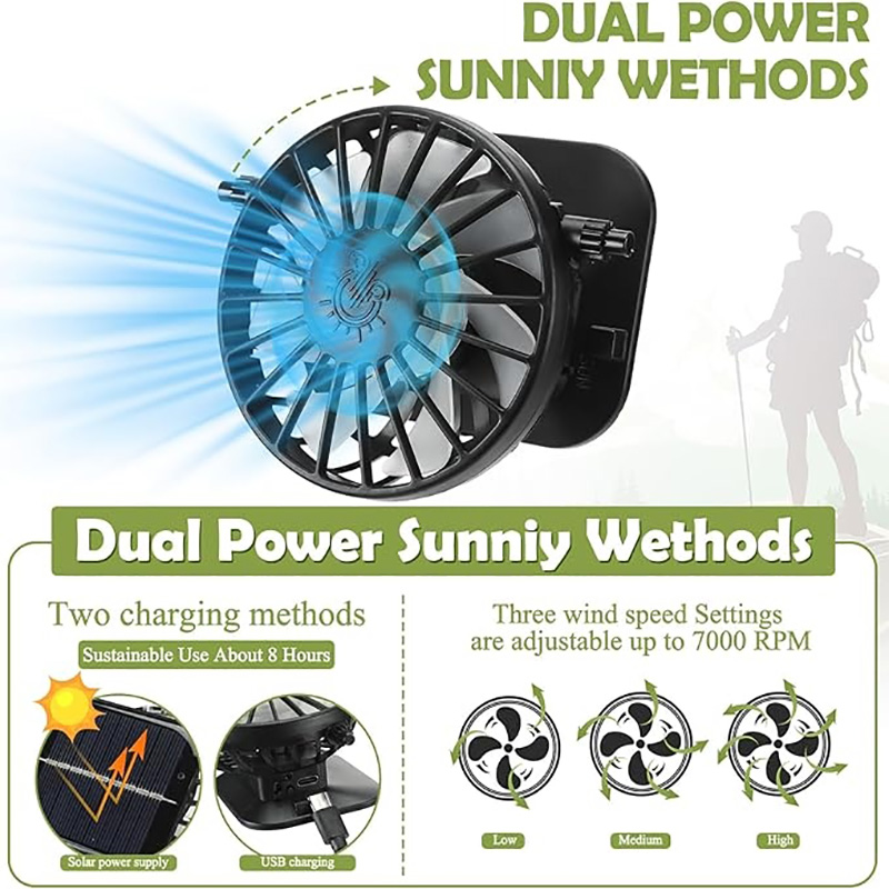 Wide Brim Solar Fan Outdoor Fishing Hat