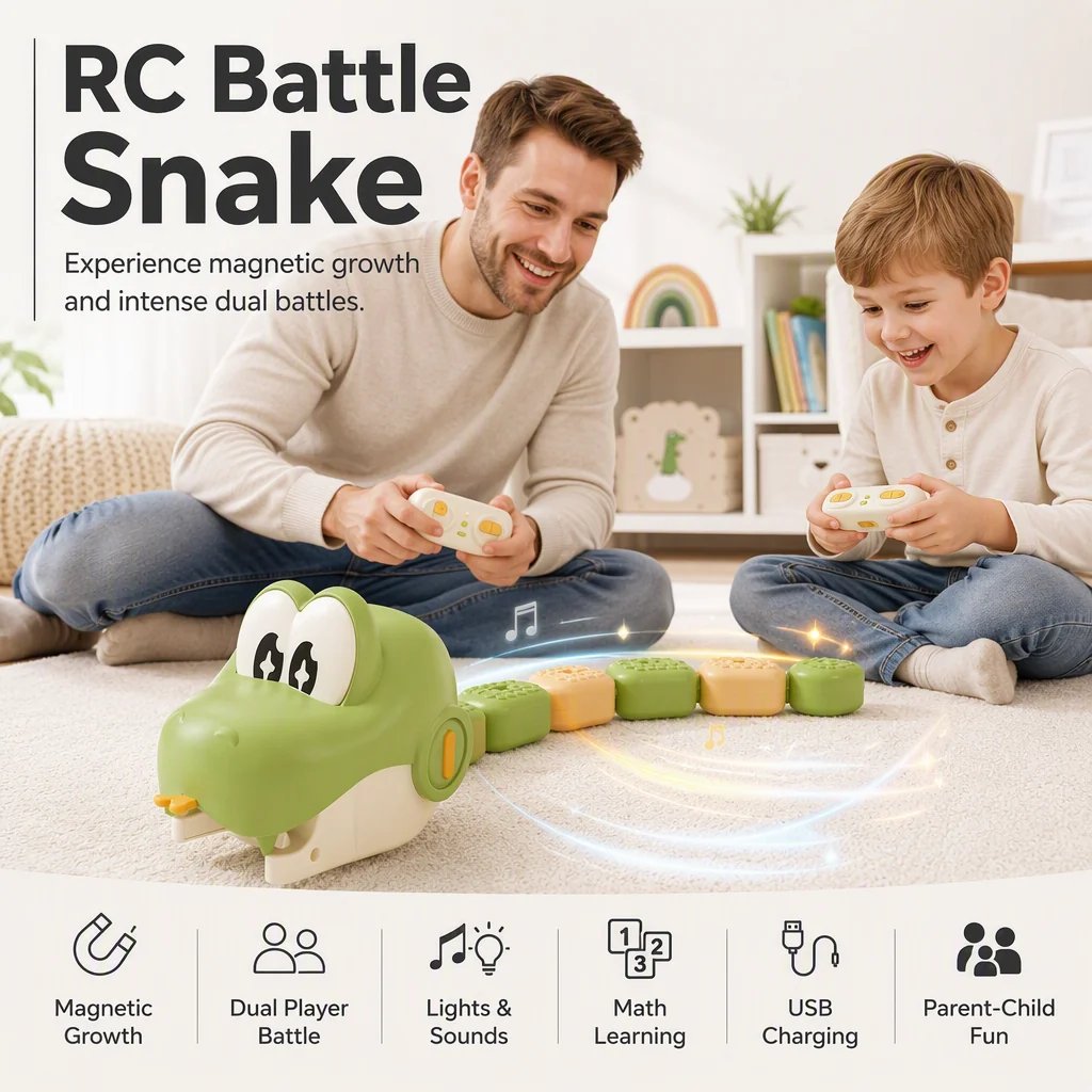 Remote control battle snake with magnetic body segments