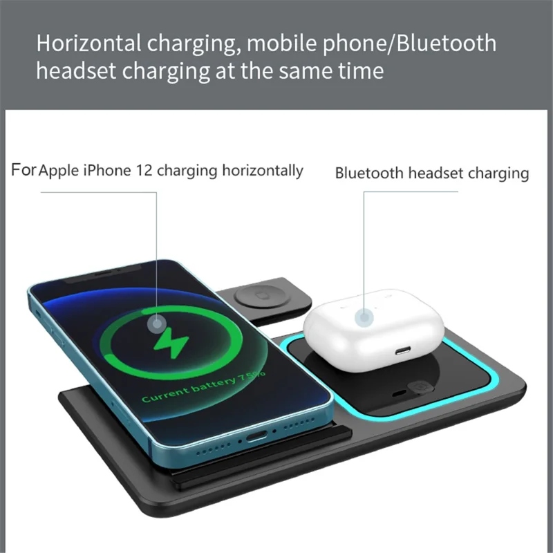 Foldable 3-in-1 Wireless Charging Station | 15W Fast Charging