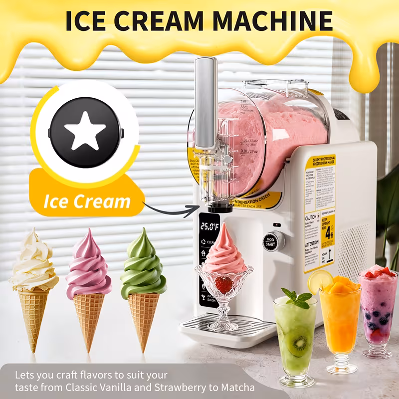 2in 1 ice cream maker slushie machine for home 88oz slushy machine maker needed self cleaning drink machine 5 for margarita frappes Product details 7