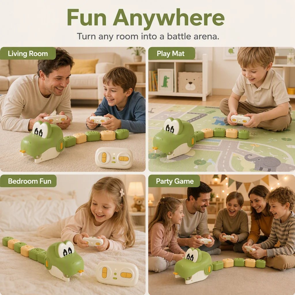 Remote control snake toy for indoor floor play