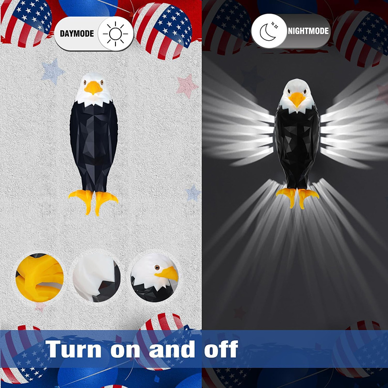 Bald American Eagle Wall Light-remote Control Magnetic Wall Night Lamp