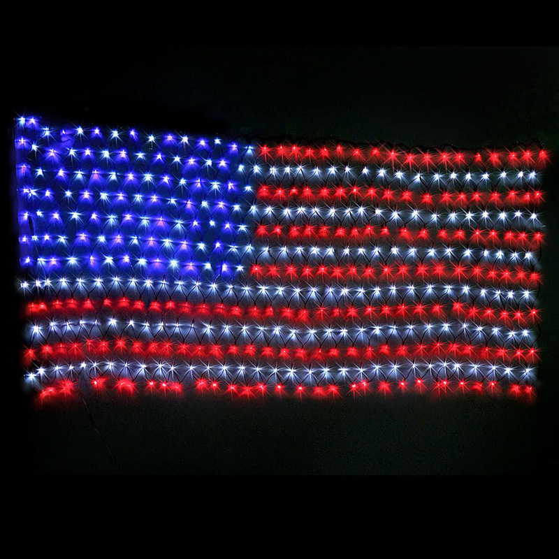 American Flag 420 Led String Lights-large Usa Flag Outdoor Lights