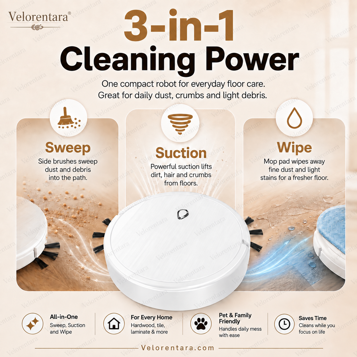 🔥 LAST DAY: 50% OFF 3-in-1 Robot Vacuum Cleaner