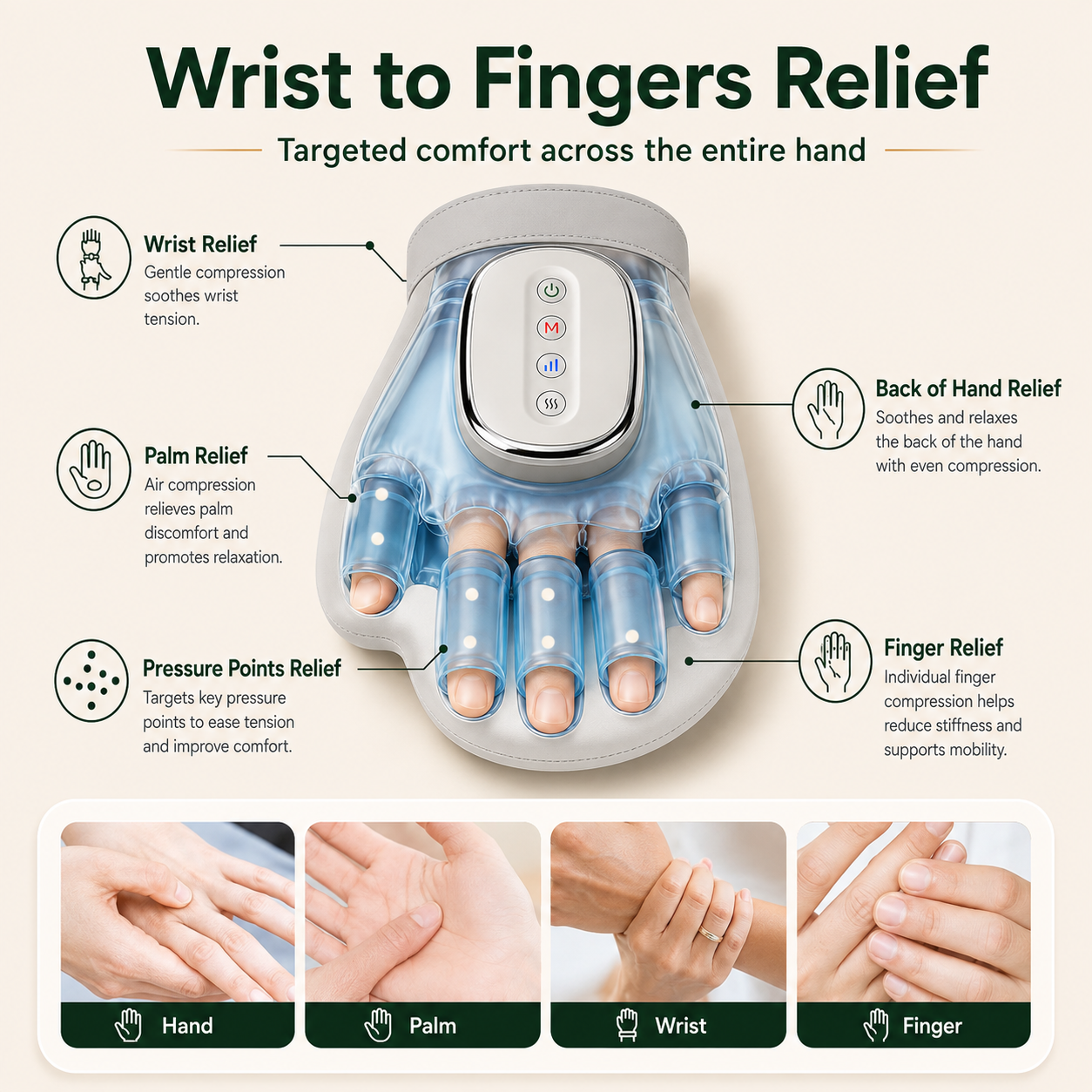 Heated Hand Massager – Deep Compression Therapy
