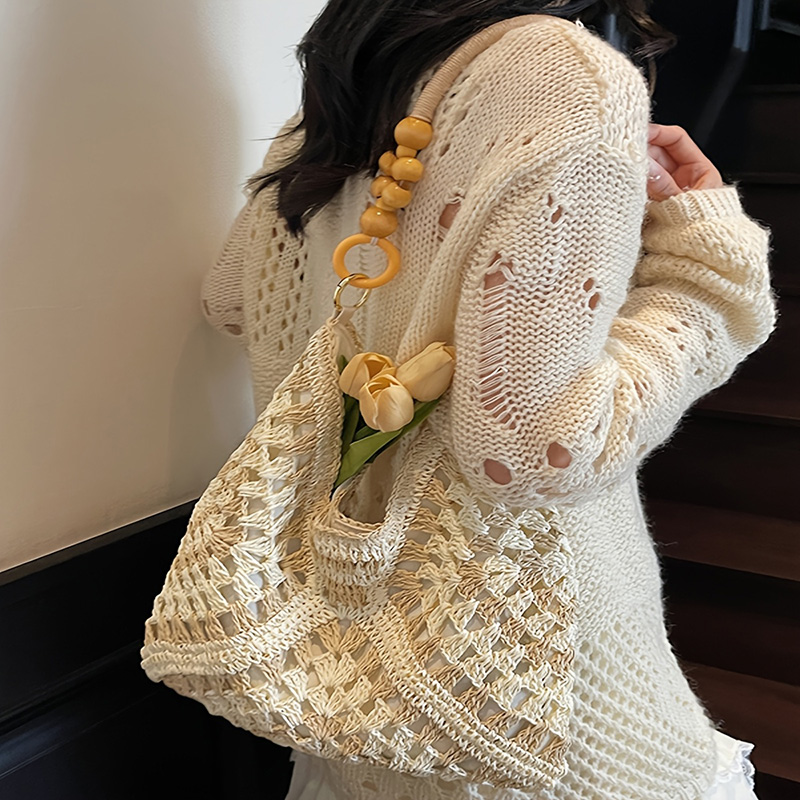🔥handmade Woven Tote Bag With Inner Pouch