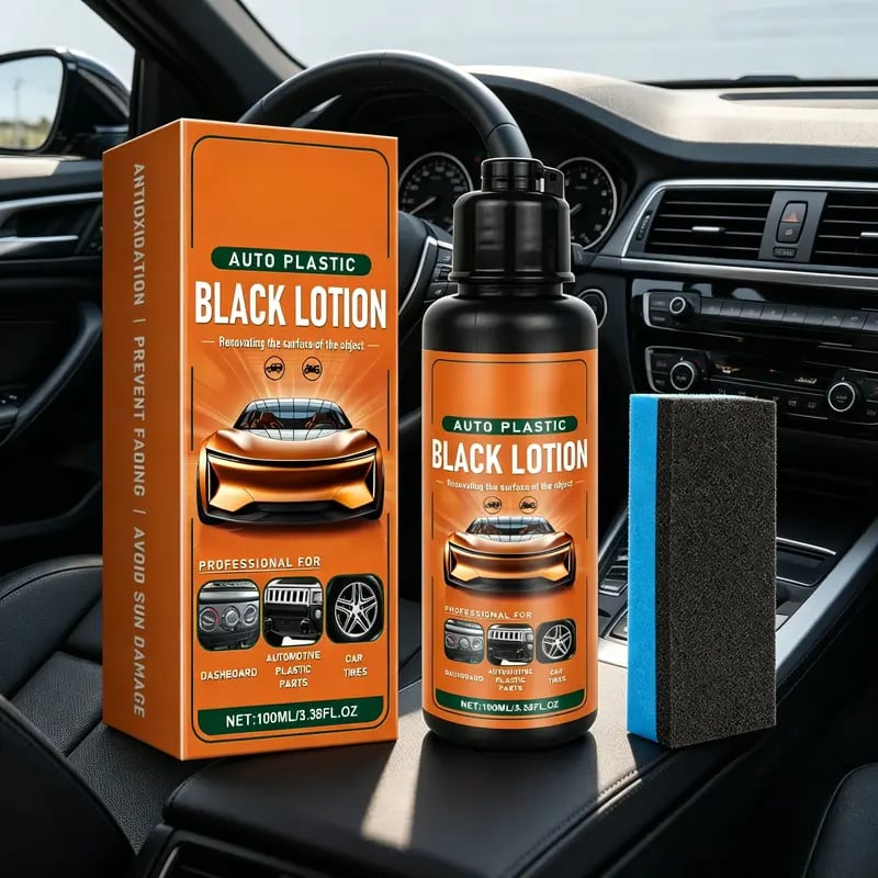 Automotive Plastic & Trim Restorer – Interior & Exterior Revitalizer With Applicator Pad