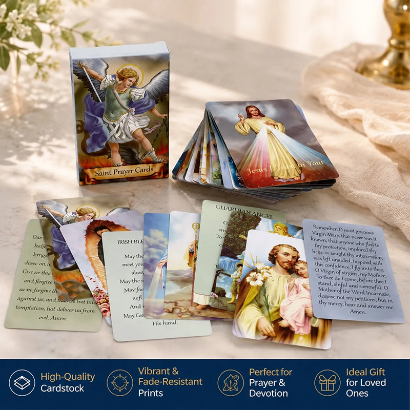Catholic Genuine Leather Holy Card Holder – Pocket Prayer Card Organizer With Snap Closure