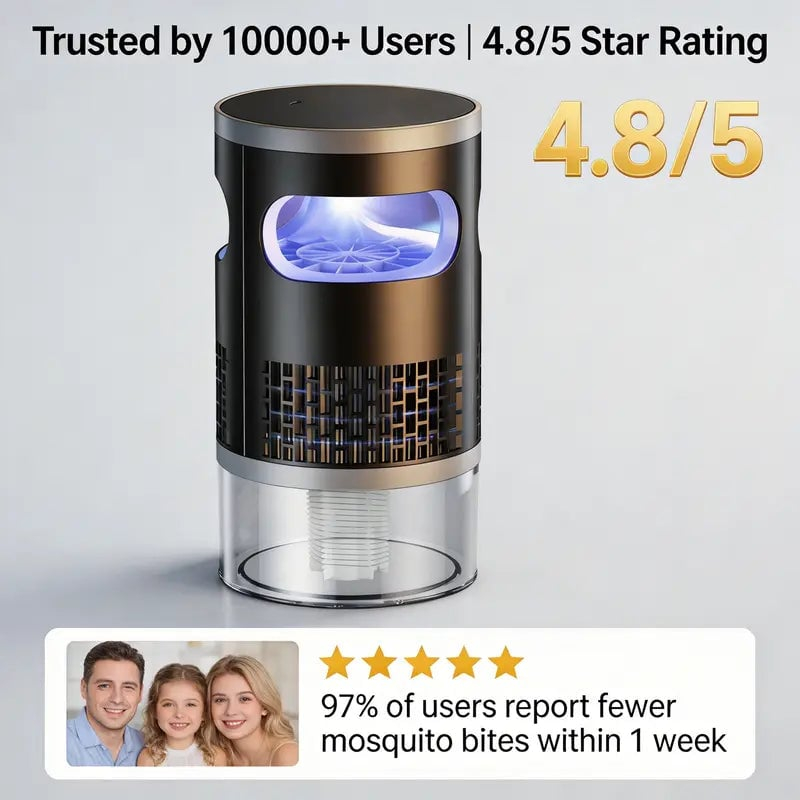 Indoor Insect Trap with Light and Suction Non Zapper Flying Bug Catcher