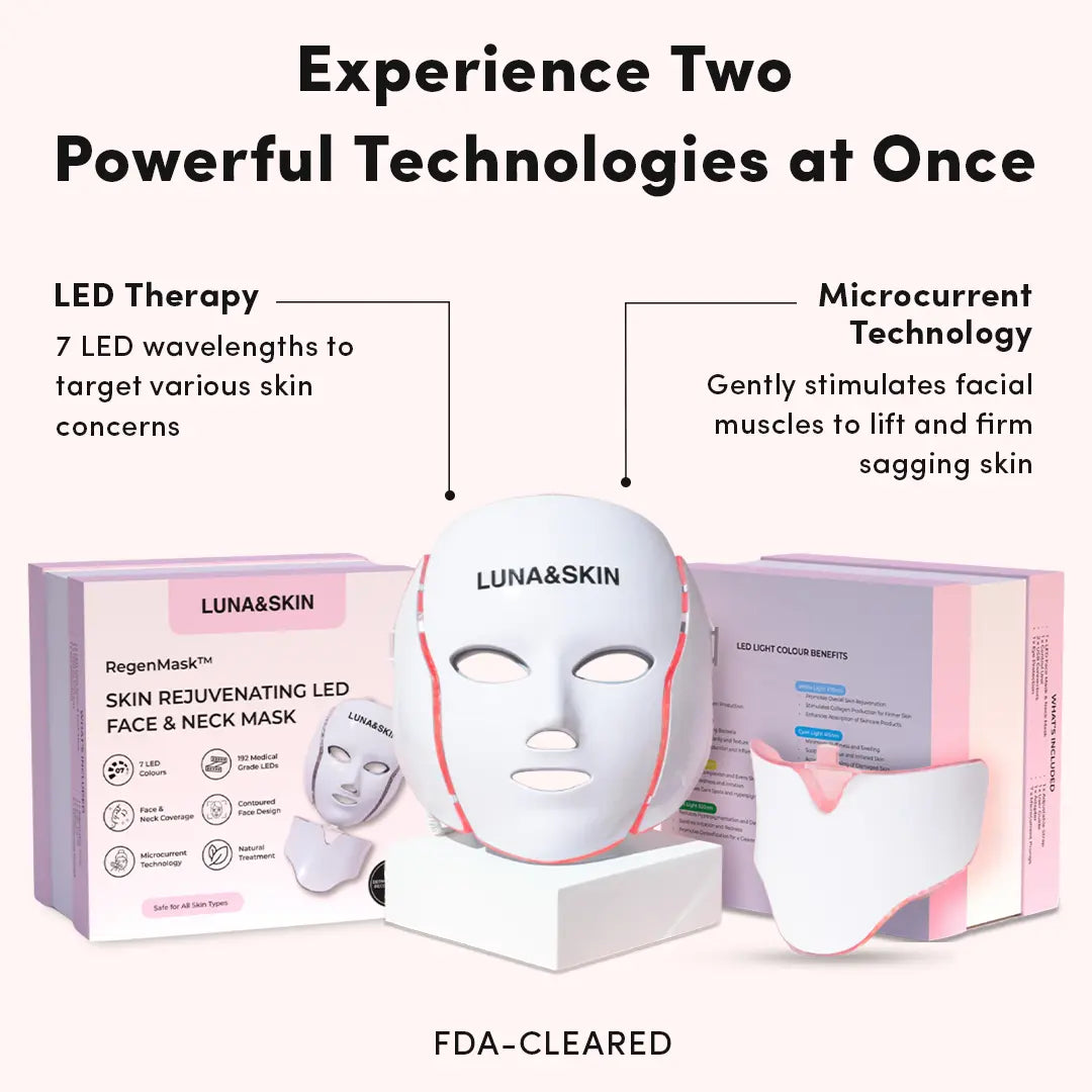 LED & Microcurrent Mask for Lifting Jowls, Cheeks, and Lower Face