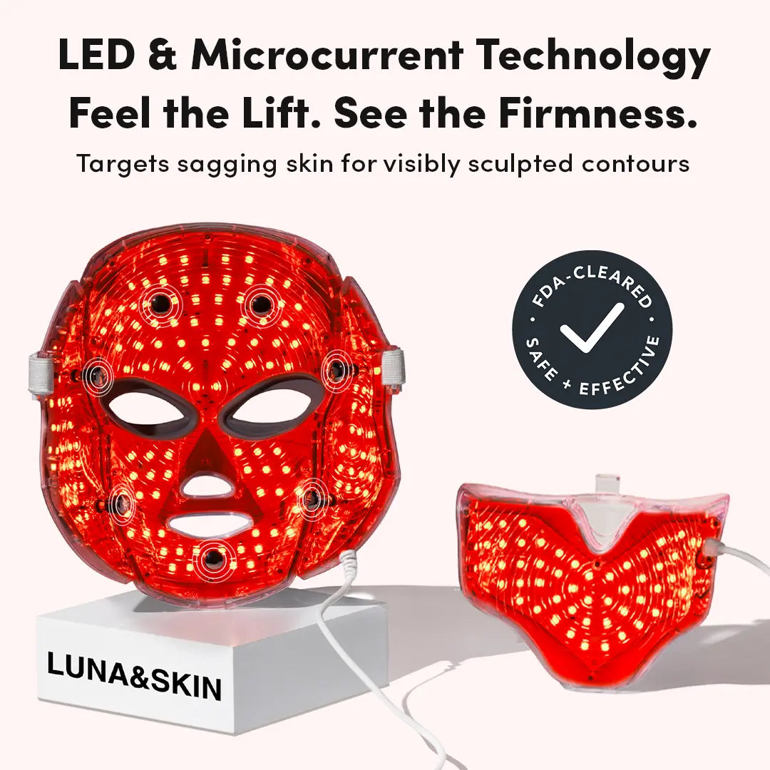 LED & Microcurrent Mask for Lifting Jowls, Cheeks, and Lower Face