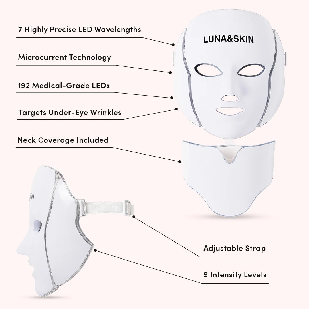 LED & Microcurrent Mask for Lifting Jowls, Cheeks, and Lower Face