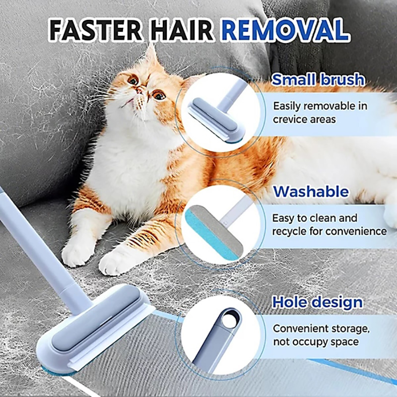 4-in-1 Pet Hair Remover with 17in Handle