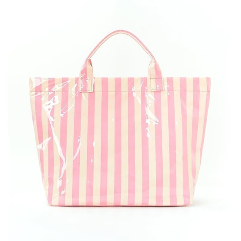 Striped Canvas Tote Bag – Large Reusable Handbag for Work, Beach, College